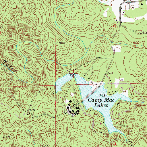 Topographic Map of Camp Mac Lake Number 1, AL