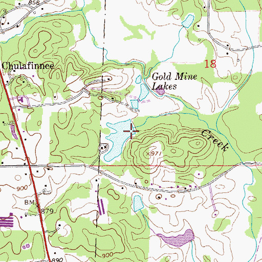 Topographic Map of Huston Dam, AL