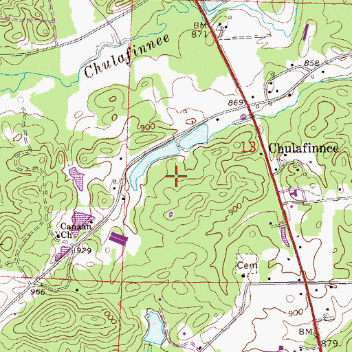 Topographic Map of Stricklins Lake, AL