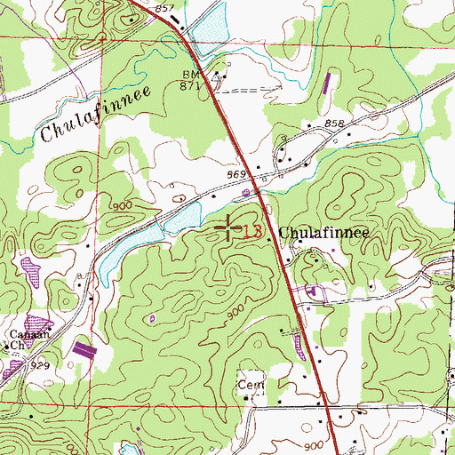 Topographic Map of Creighton Number 1 Dam, AL