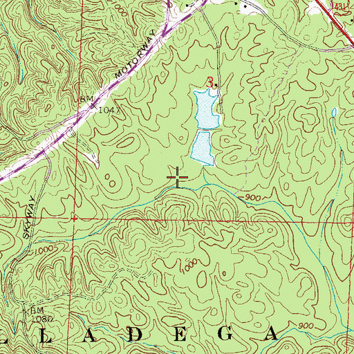 Topographic Map of White Lake Number 2, AL