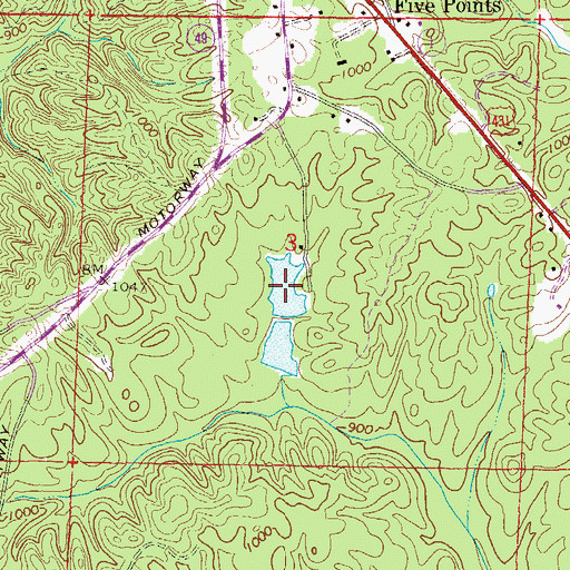 Topographic Map of White Lake Number 1, AL