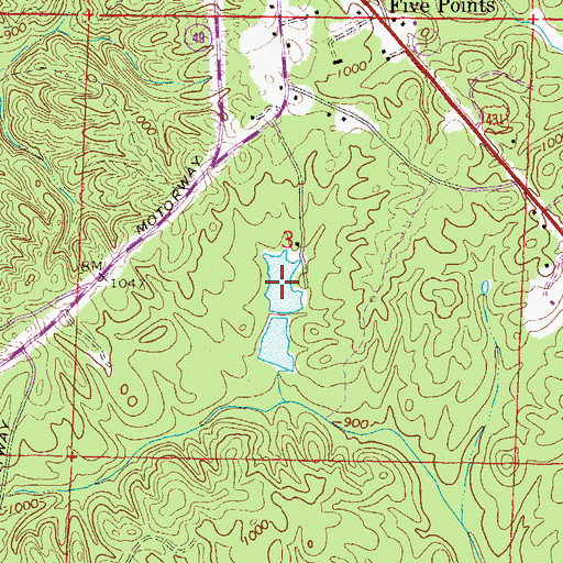 Topographic Map of White Lake Number 1, AL