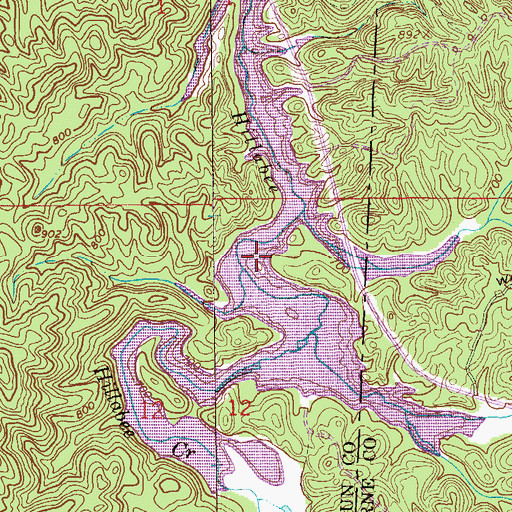 Topographic Map of Choccolocco Number 11 Lake, AL