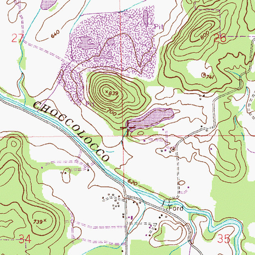 Topographic Map of Robertson Dam, AL