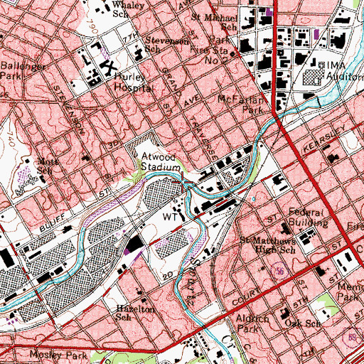 Topographic Map of Swartz Creek, MI