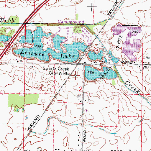 Topographic Map of Swartz Creek City Wells, MI