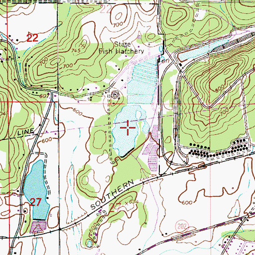 Topographic Map of Choccolocco Lake, AL