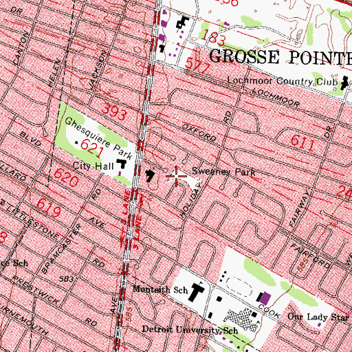 Topographic Map of Sweeney Park, MI