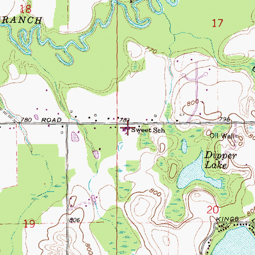 Topographic Map of Sweet School, MI