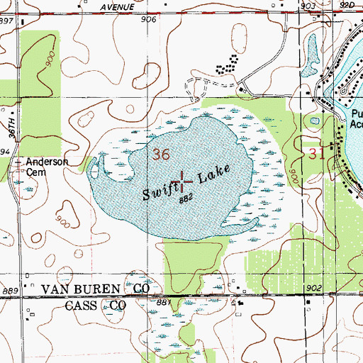 Topographic Map of Swift Lake, MI