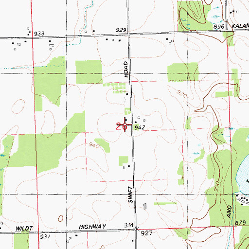 Topographic Map of Swift School, MI