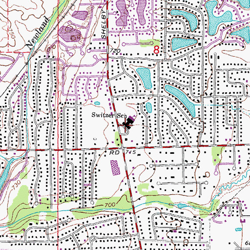 Topographic Map of Switzer School, MI