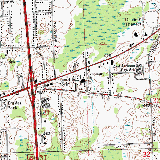 Topographic Map of Sycamore Church, MI