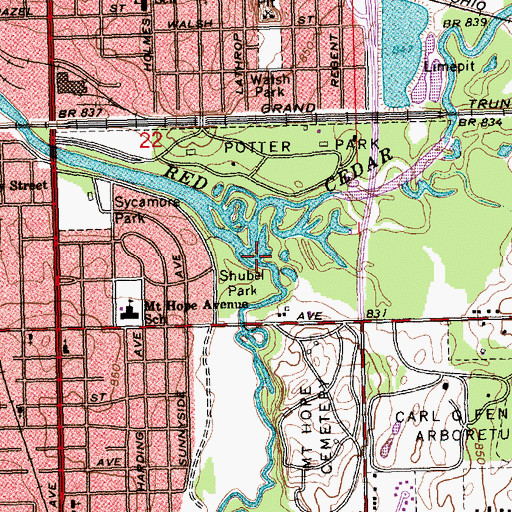 Topographic Map of Sycamore Creek, MI