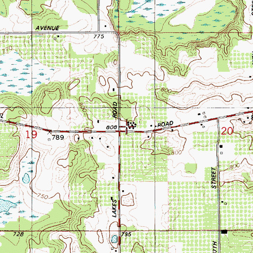 Topographic Map of Sykes School, MI