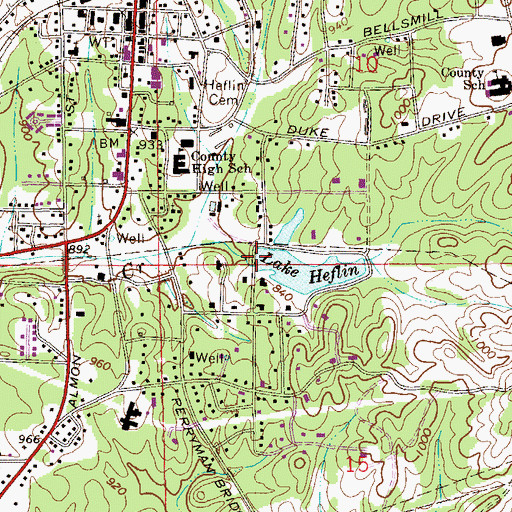Topographic Map of Heflin Dam, AL