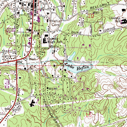 Topographic Map of Heflin Dam, AL