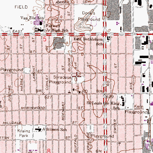 Topographic Map of Syracuse Playground, MI