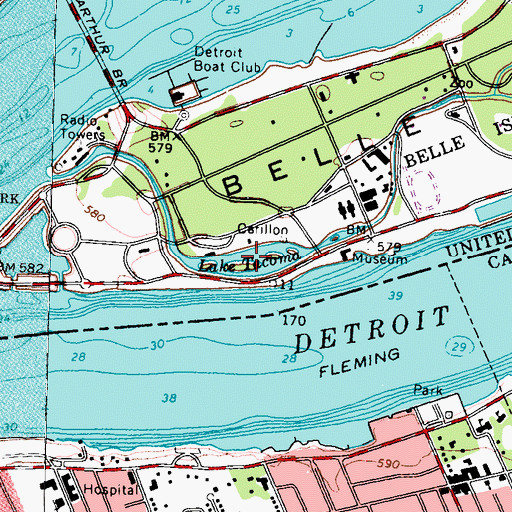 Topographic Map of Lake Tacoma, MI