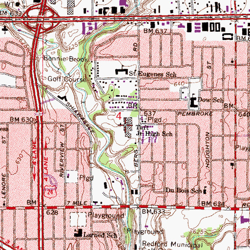 Topographic Map of Taft Junior High School, MI