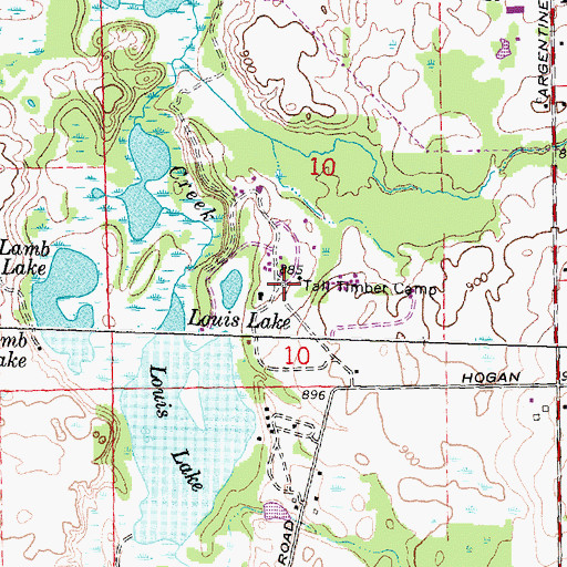 Topographic Map of Tall Timber Camp, MI