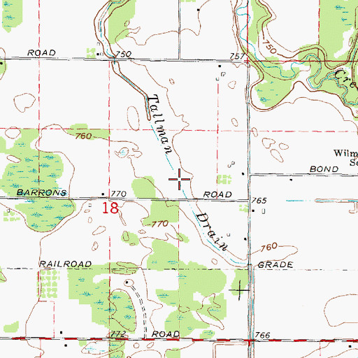 Topographic Map of Tallman Drain, MI