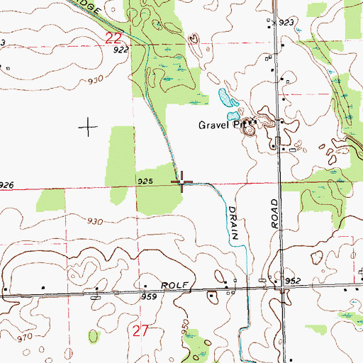 Topographic Map of Talmadge Drain, MI