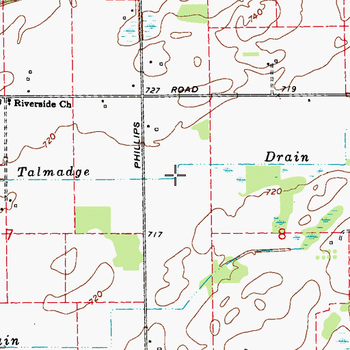 Topographic Map of Talmadge Drain, MI