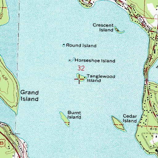 Topographic Map of Tanglewood Island, MI