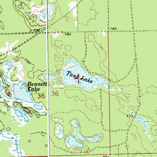 Topographic Map of Tank Lake, MI
