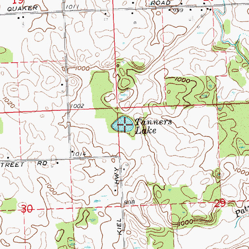 Topographic Map of Tanners Lake, MI