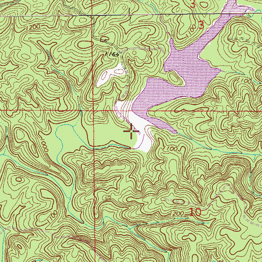 Topographic Map of Choccolocco Creek Lake Number 7, AL