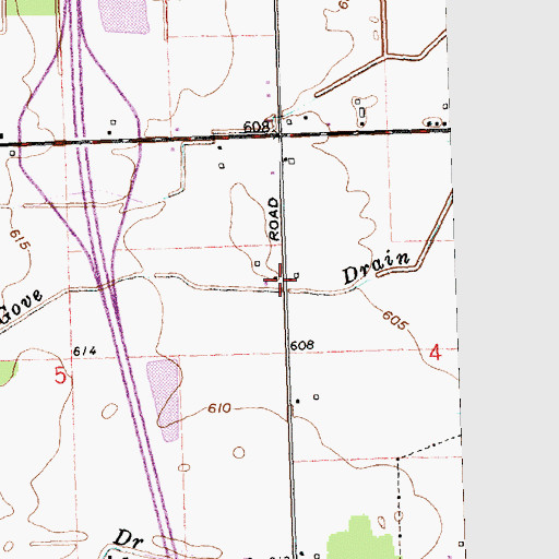 Topographic Map of Tap-Gove Drain, MI