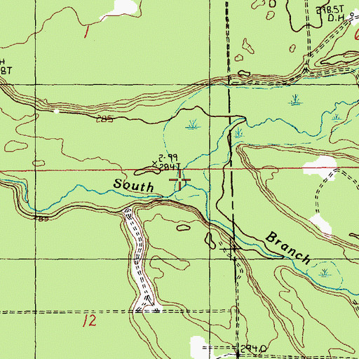 Topographic Map of Taylor Creek, MI