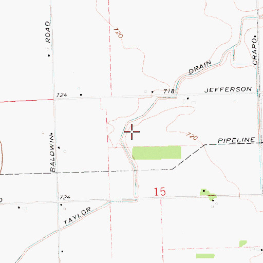 Topographic Map of Taylor Drain, MI