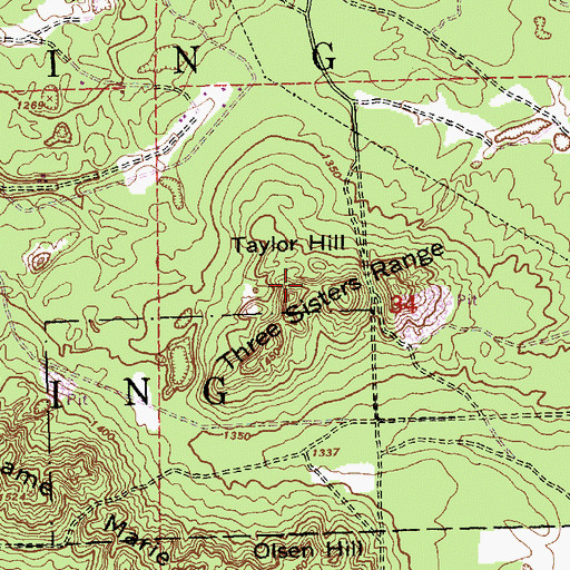 Topographic Map of Taylor Hill, MI