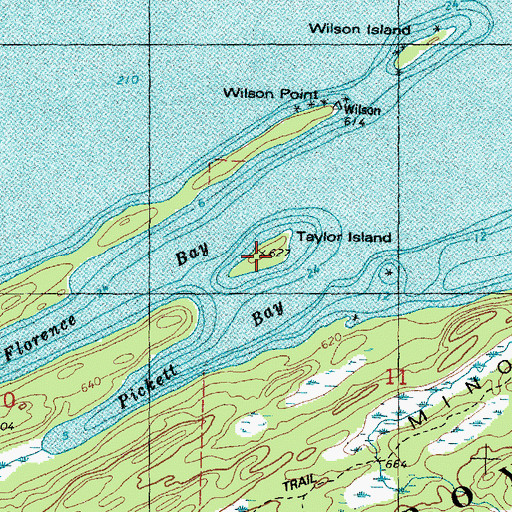 Topographic Map of Taylor Island, MI