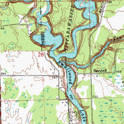 Topographic Map of Tea Creek, MI