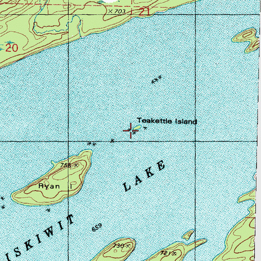 Topographic Map of Teakettle Island, MI