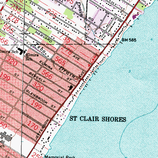 Topographic Map of Tebo Drain, MI