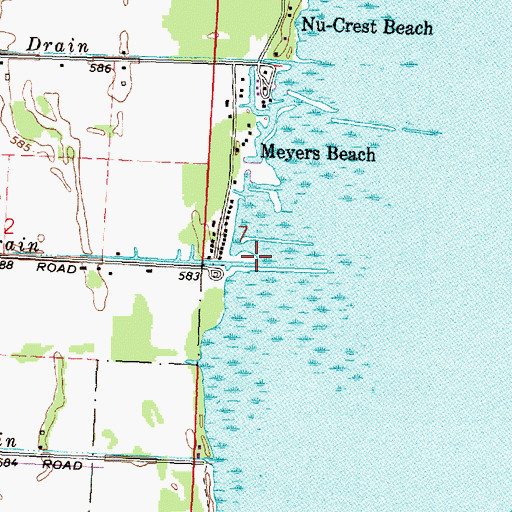 Topographic Map of Tebo Drain, MI
