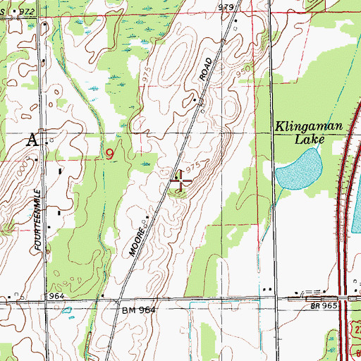 Topographic Map of Tekonsha School, MI