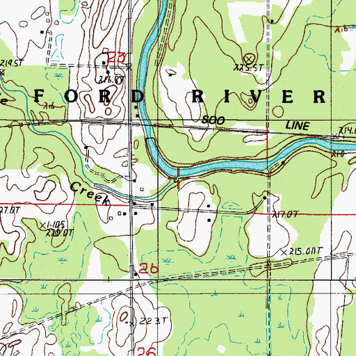 Topographic Map of Tenmile Creek, MI
