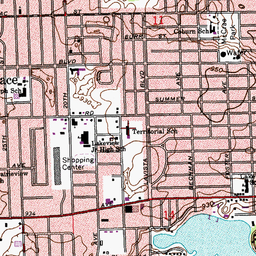 Topographic Map of Territorial School, MI
