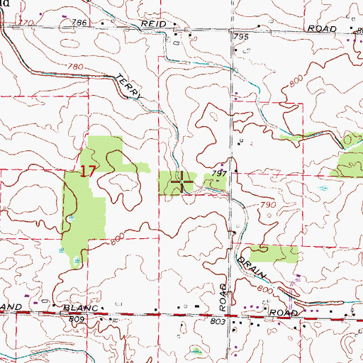 Topographic Map of Terry Drain, MI