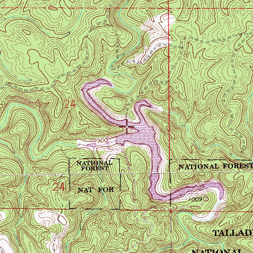 Topographic Map of Terrapin Creek Watershed Dam Number 22, AL