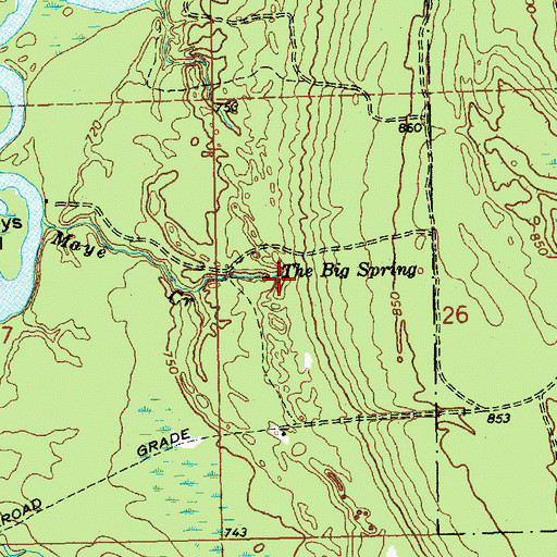 Topographic Map of The Big Spring, MI
