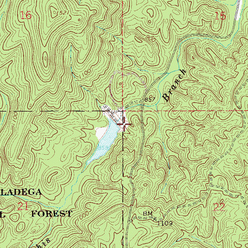 Topographic Map of Terrapin Creek Watershed Dam Number 15, AL