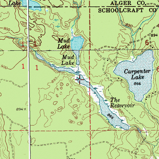 Topographic Map of The Reservoir, MI